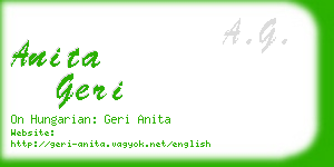 anita geri business card